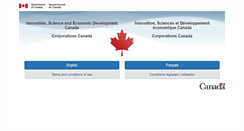 Desktop Screenshot of corporationscanada.ic.gc.ca