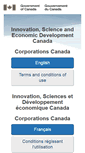 Mobile Screenshot of corporationscanada.ic.gc.ca