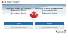 Tablet Screenshot of corporationscanada.ic.gc.ca